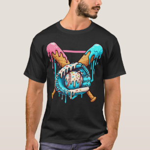 Camiseta Luvas de Beisebol de Sorvete Derretendo Engraçado