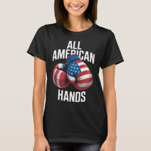 Camiseta Luvas de Boxe All American Hands Patrióticas Bande