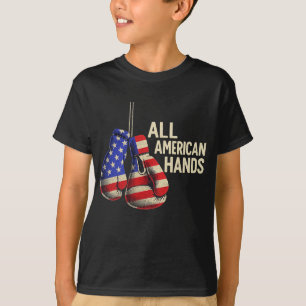 Camiseta Luvas de Boxe All American Hands – Patriótico EUA 