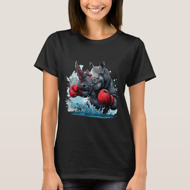 Camiseta Luvas de Boxe Boxing Rhino Kickboxing Boxeador Eng (Frente)