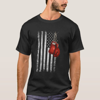 Camiseta Luvas de Boxe com a Bandeira dos Estados Unidos De