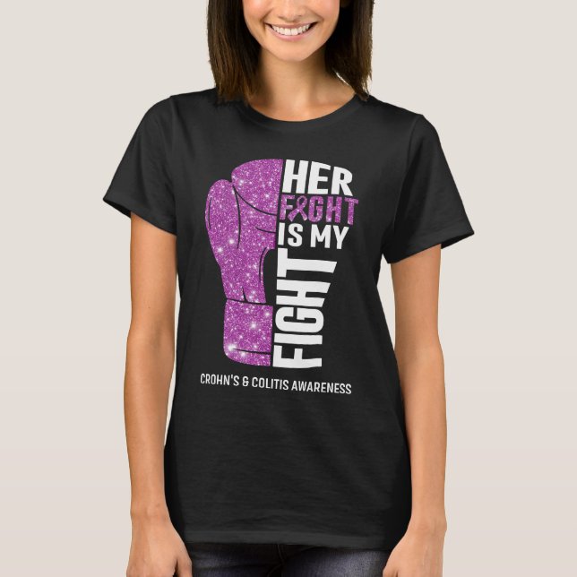 Camiseta Luvas de Boxe Crohn e Colite Guerreira (Frente)