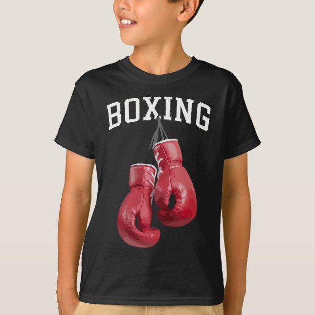 Camiseta Luvas de Boxe Destacadas Boxe Kickboxing Amante do (Frente)