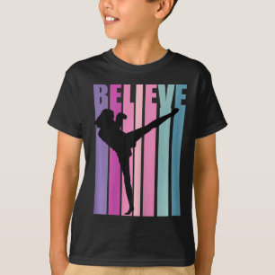 Camiseta Luvas de Boxe Feminino de Kickboxing Retro Feminin
