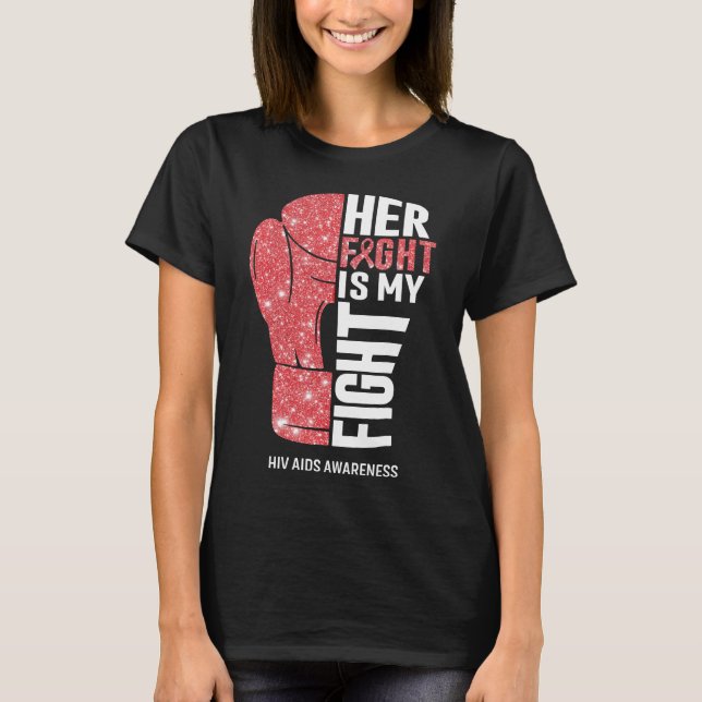 Camiseta Luvas de Boxe Hiv Aids Guerreiro (Frente)