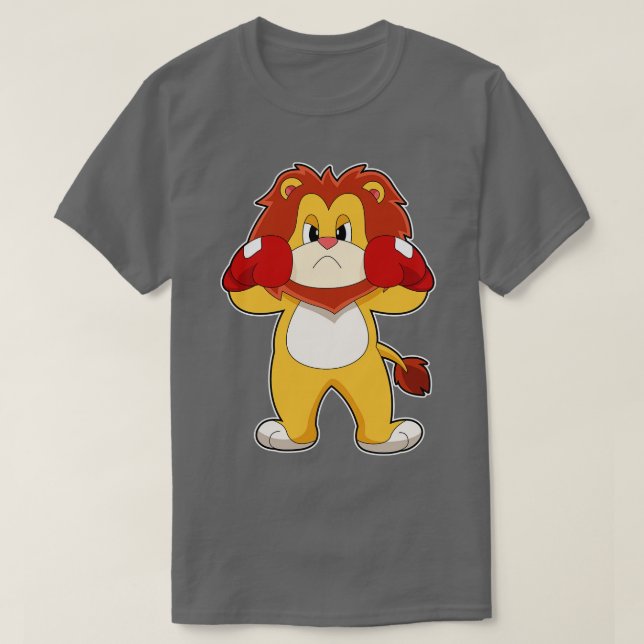 Camiseta Luvas de boxe Lion Boxer (Frente do Design)