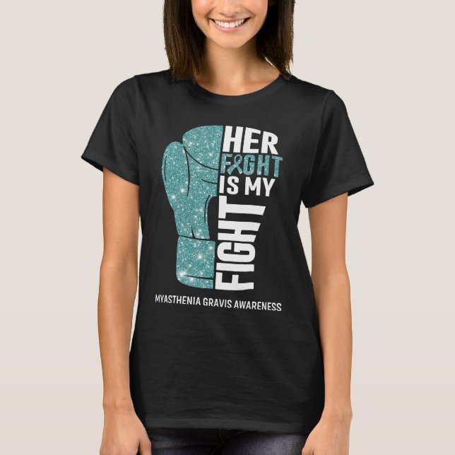 Camiseta Luvas de Boxe Myasthenia Gravis Guerreiro (Frente)