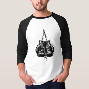 Camiseta Luvas de Boxe Penduradas Vintage Gráfico de Luta R