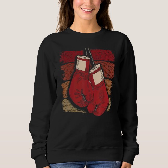 Camiseta Luvas de Boxe Retro Boxe Kickboxing Fã de Esportes (Frente)