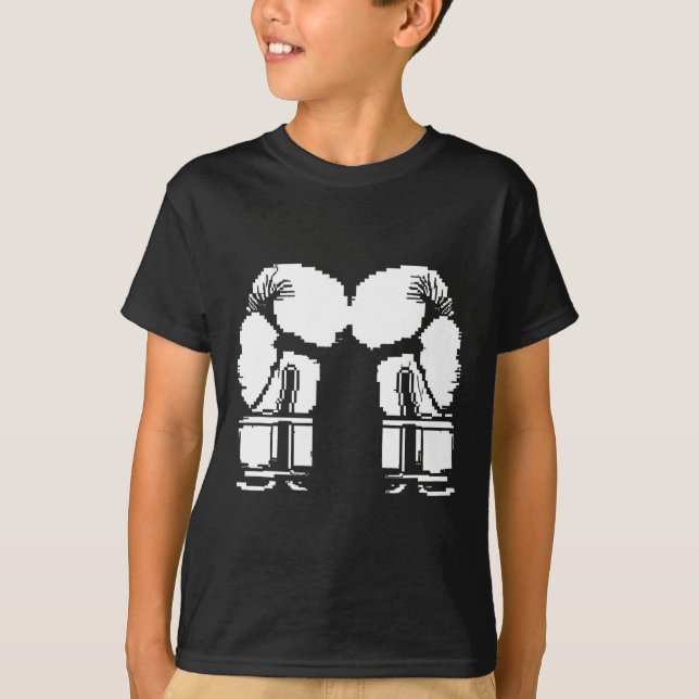 Camiseta Luvas de Kickboxing Pixel Art Sanda (Frente)