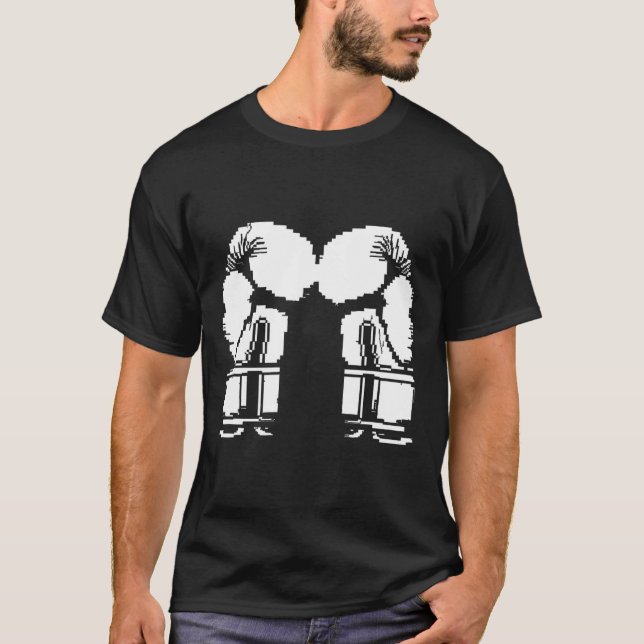 Camiseta Luvas de Kickboxing Pixel Art Sanda (Frente)