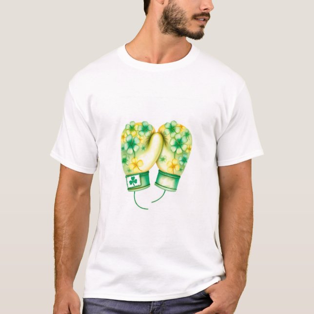 Camiseta Luvas para boxe de trevos sortudos (Frente)