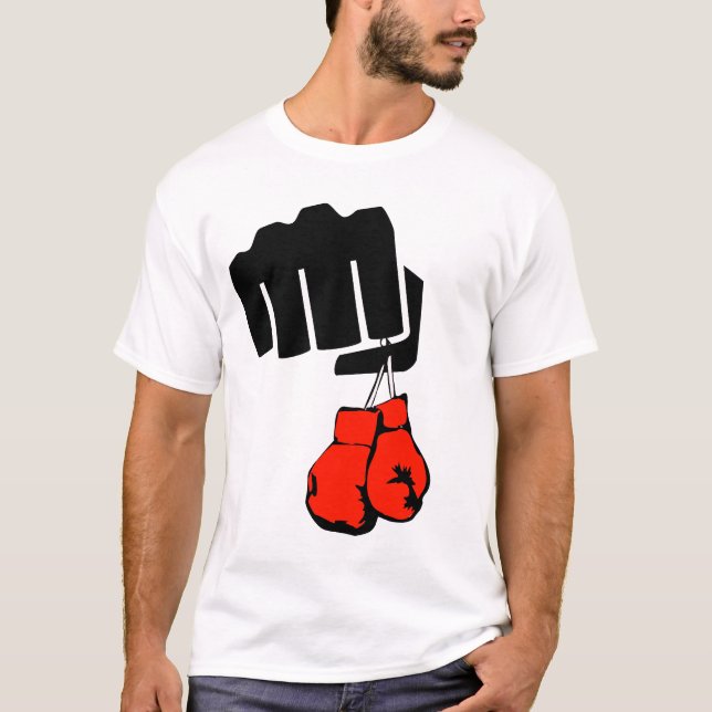 Camiseta luvas para boxe, punho e boxe (Frente)