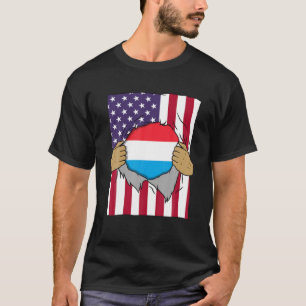 Camiseta Luxembourg Flag Dentro Me Home Luxembourger Americ