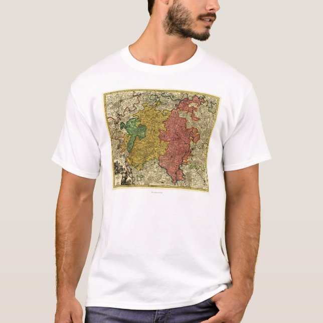 Camiseta Luxembourg MapLuxembourg panorâmico (Frente)