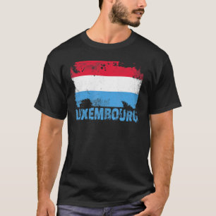 Camiseta Luxemburgo Flag Vintage - Europa Grunge T