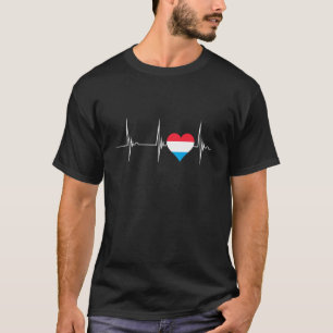 Camiseta Luxemburgo Luxemburguês Bandeira Coração Batimento