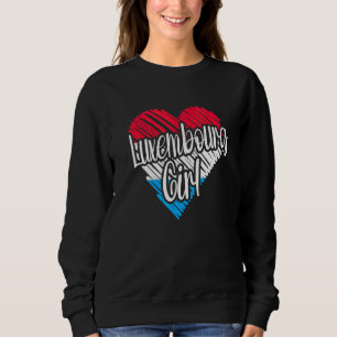 Camiseta Luxemburgo Para Menina Coração Luxemburguês Bandei
