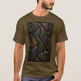 Camiseta Luxo 3D Mosaico Abstrato de Letras Árabes