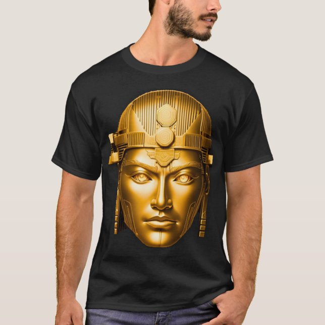 Camiseta Luxuosa Face de Guerreiro Dourado (Frente)