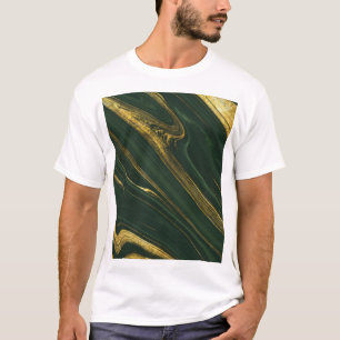Camiseta Luxuoso Onyx Verde: Ouro Marble.