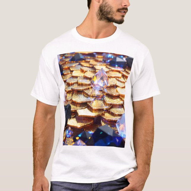 Camiseta Luxury Fantasy Gemstone Abstrato (Frente)