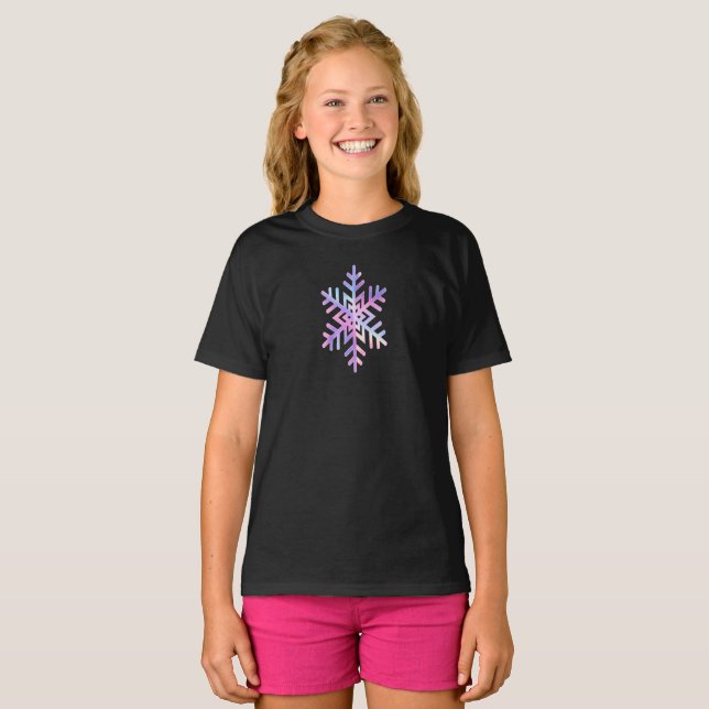 Camiseta Luxury Holographic Snowflake Christmas Collection (Frente Completa)