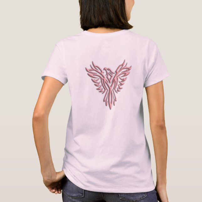 Camiseta Luz - ascensão cor-de-rosa de Phoenix (Verso)