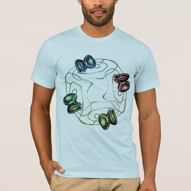 Camiseta Luz colorida dos yo-yos (Frente)