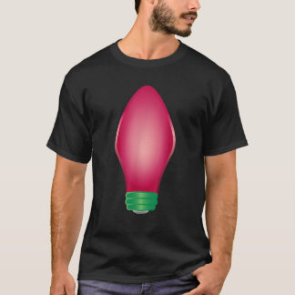 Camiseta Luz de árvore de Natal rosa