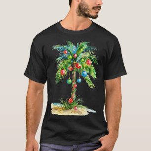 Camiseta Luz de árvore de palmeira de Natal Havaiano Trocal