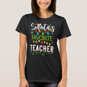 Camiseta Luz de Chapéu de Natal do Papai Noel Professor Fav