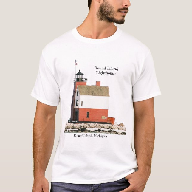 Camiseta Luz de farol da Ilha Round (Frente)