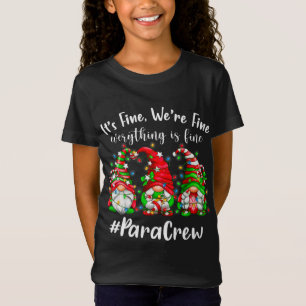 Camiseta Luz de Natal dos Gnomos Estou bem Está tudo bem