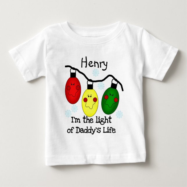 Camiseta Luz de Natal Personalizado do Pai de Vida do Pai (Frente)