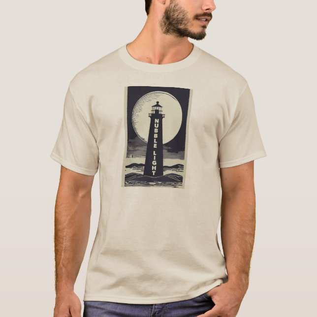 Camiseta Luz de Nubble Farol de Maine Lua (Frente)