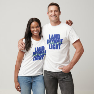 Camiseta Luz de Pessoas terrestres Santo Lúcia Texto Verd