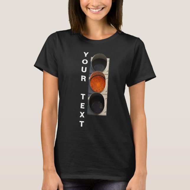 Camiseta Luz de trânsito - Preto amarelo (Frente)
