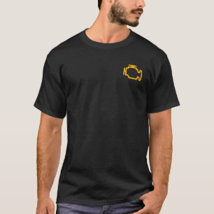 Camiseta Luz de Verificação do Motor Mecânico Piloto de Aut