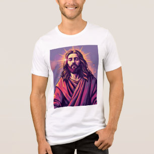 Camiseta Luz do Mundo: Jesus em Tee Gráfico de Robe