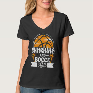 Camiseta Luz do Sol & Bola de Bocce Jogo de Boliche de Gram