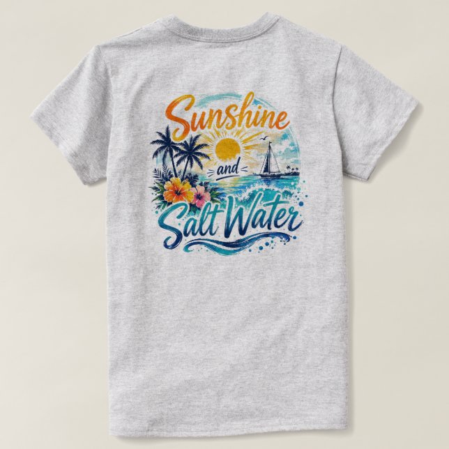 Camiseta Luz do Sol e Água Salgada (Verso do Design)