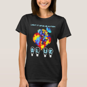 Camiseta Luz legal Autismo Azul Eu Visto Azul Para Saber