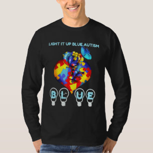 Camiseta Luz legal Autismo Azul Eu Visto Azul Para Saber