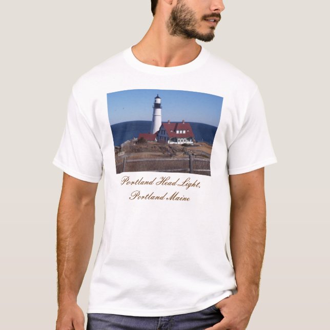 Camiseta Luz principal de Portland, Portland Maine (Frente)
