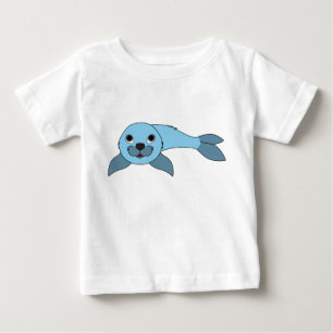 Camiseta Luz - selo de bebê azul