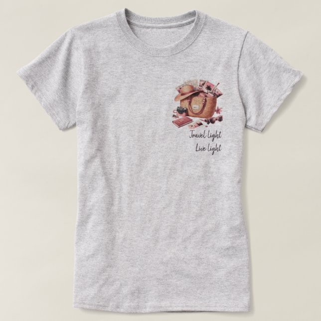 Camiseta Luz viva, luz Viagem (Frente do Design)