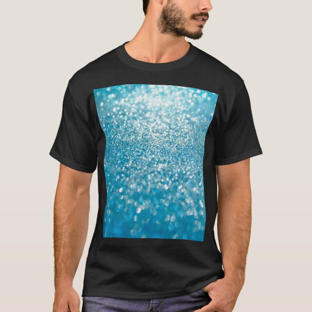 Camiseta Luzes azuis abstrato, fundo artístico. (Frente)