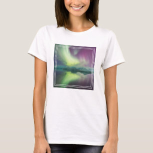 Camiseta Luzes da Aurora na Lagoa   Jokulsarlon, Islândia