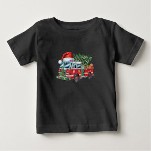 Camiseta Luzes de árvore de Natal com chapéu de Papai Noel